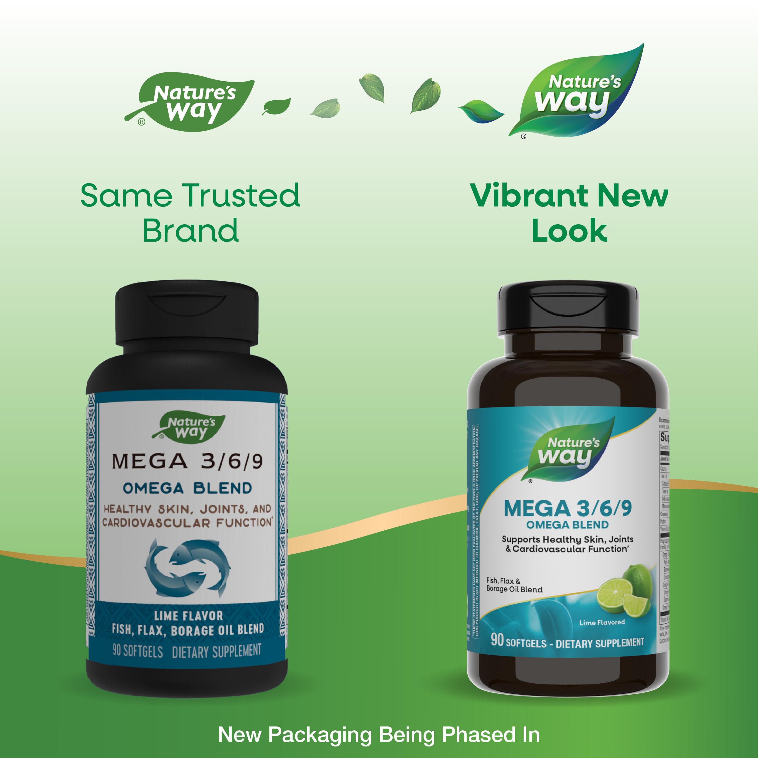 Nature's Way Mega 3/6/9 Omega Oil Blend 645mg softgels packaging