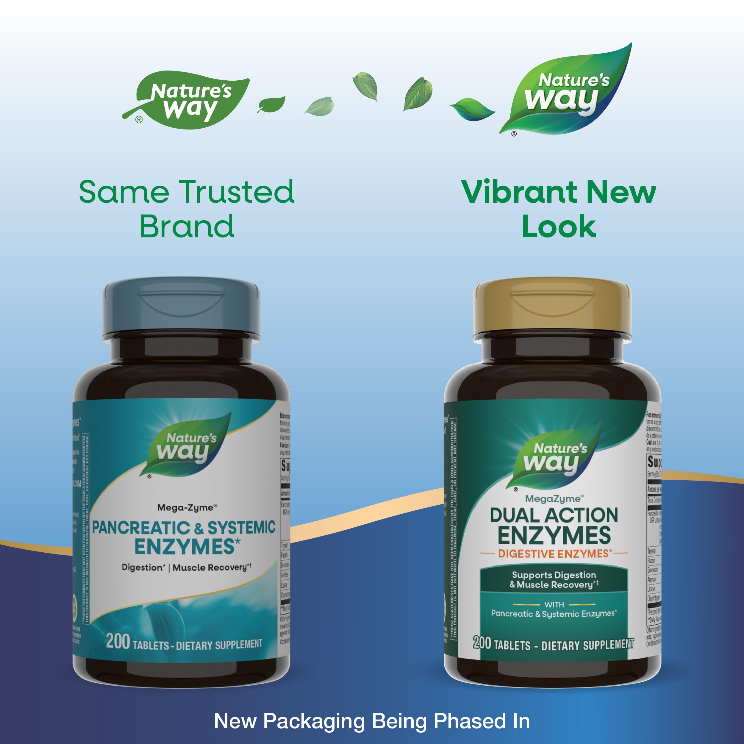 Nature's Way Mega-Zyme 95g side view showing tablet details