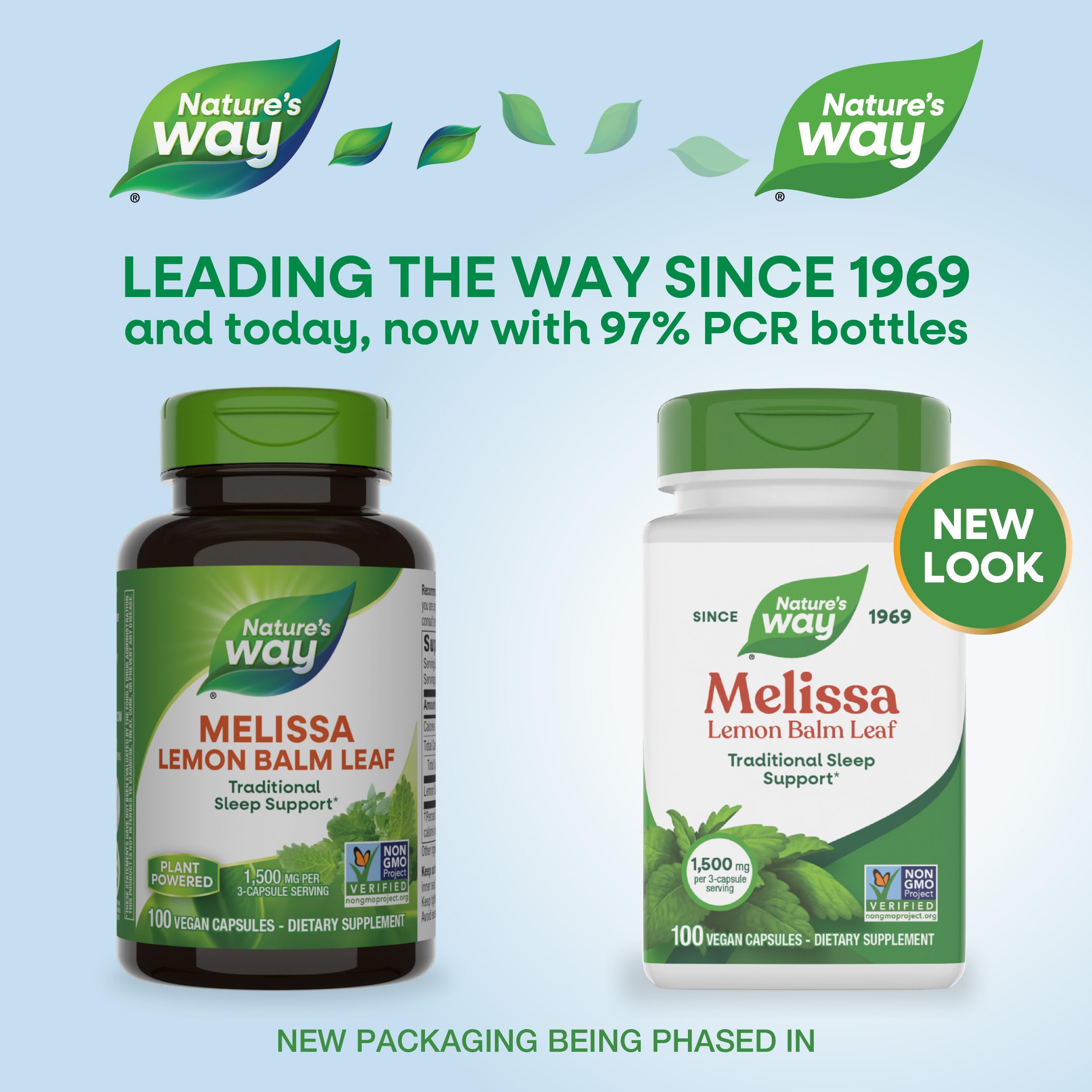 Nature's Way Melissa Lemon Balm Leaf Capsules side view