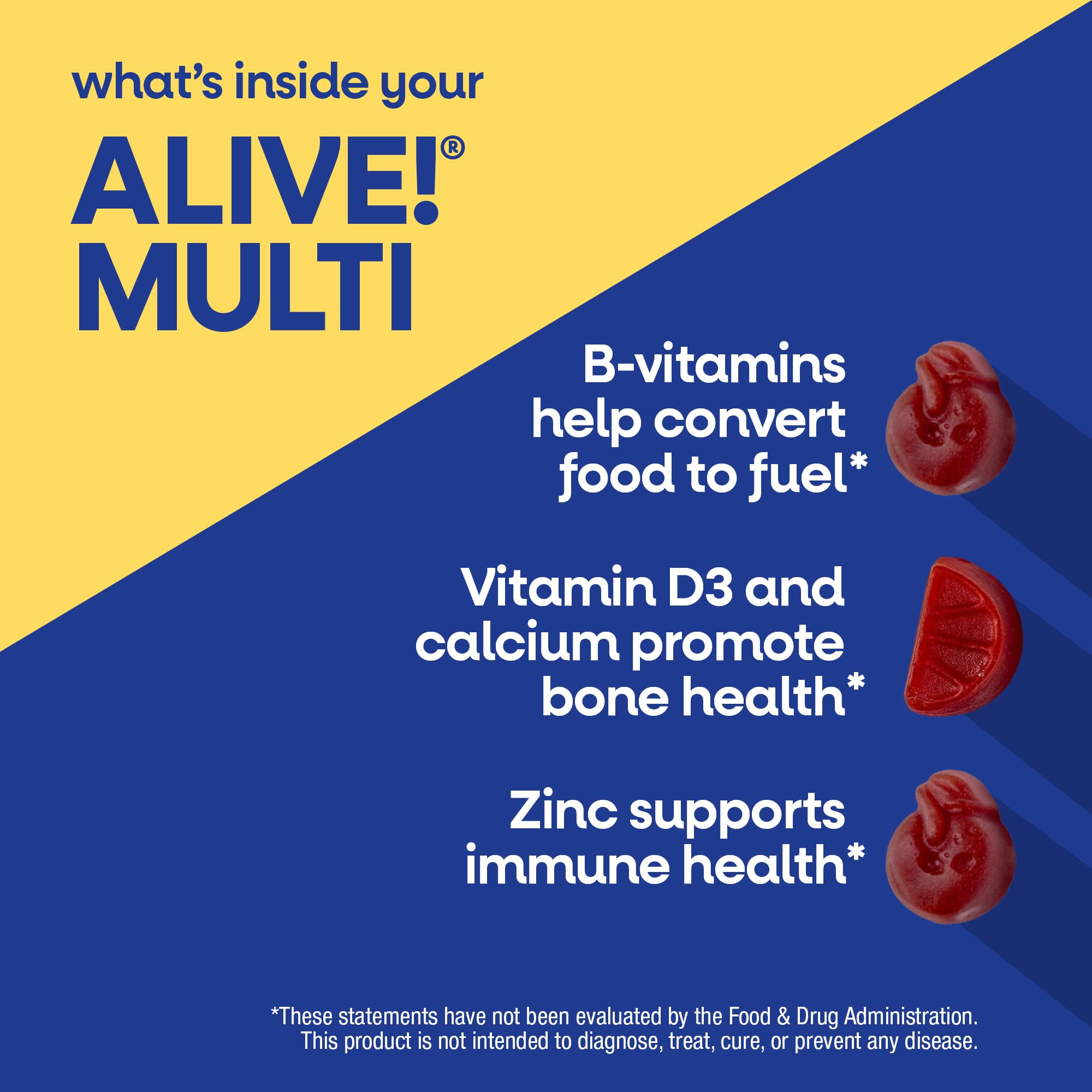 Nature's Way Men's Multivitamin Gummies with fruit flavour illustration