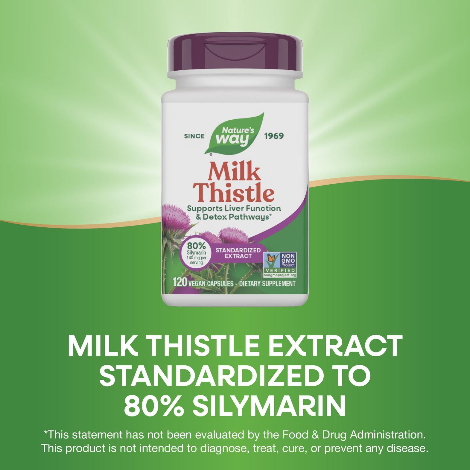 Nature's Way Milk Thistle Supplement 140mg ingredients list
