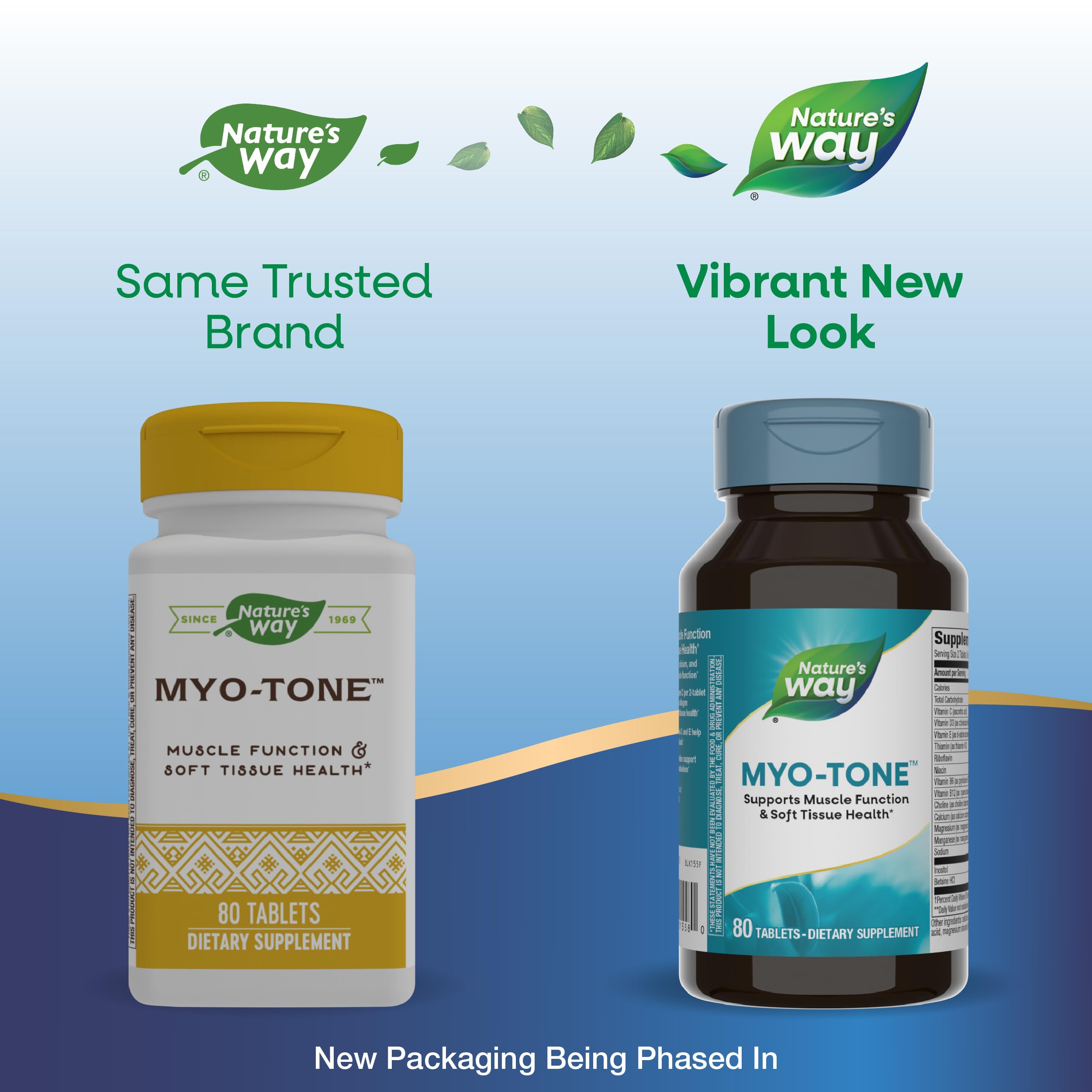 Nature's Way Myo-Tone Collagen Support Supplement 271g back view with ingredients