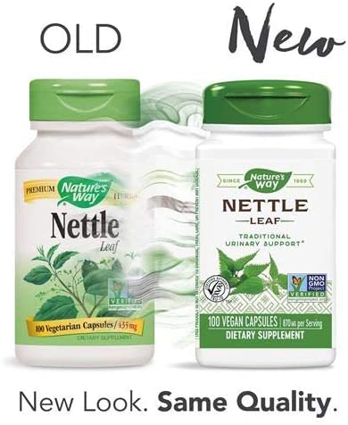 Nature's Way Nettle Herbal Supplement 340g capsules close-up