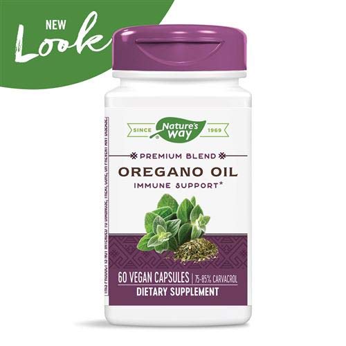 Nature's Way Oregano Oil Capsules back view with ingredient list