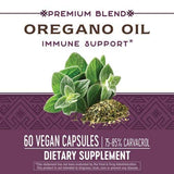 Nature's Way Oregano Oil Capsules on a wooden table