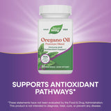 Nature's Way Oregano Oil Capsules on a wooden table