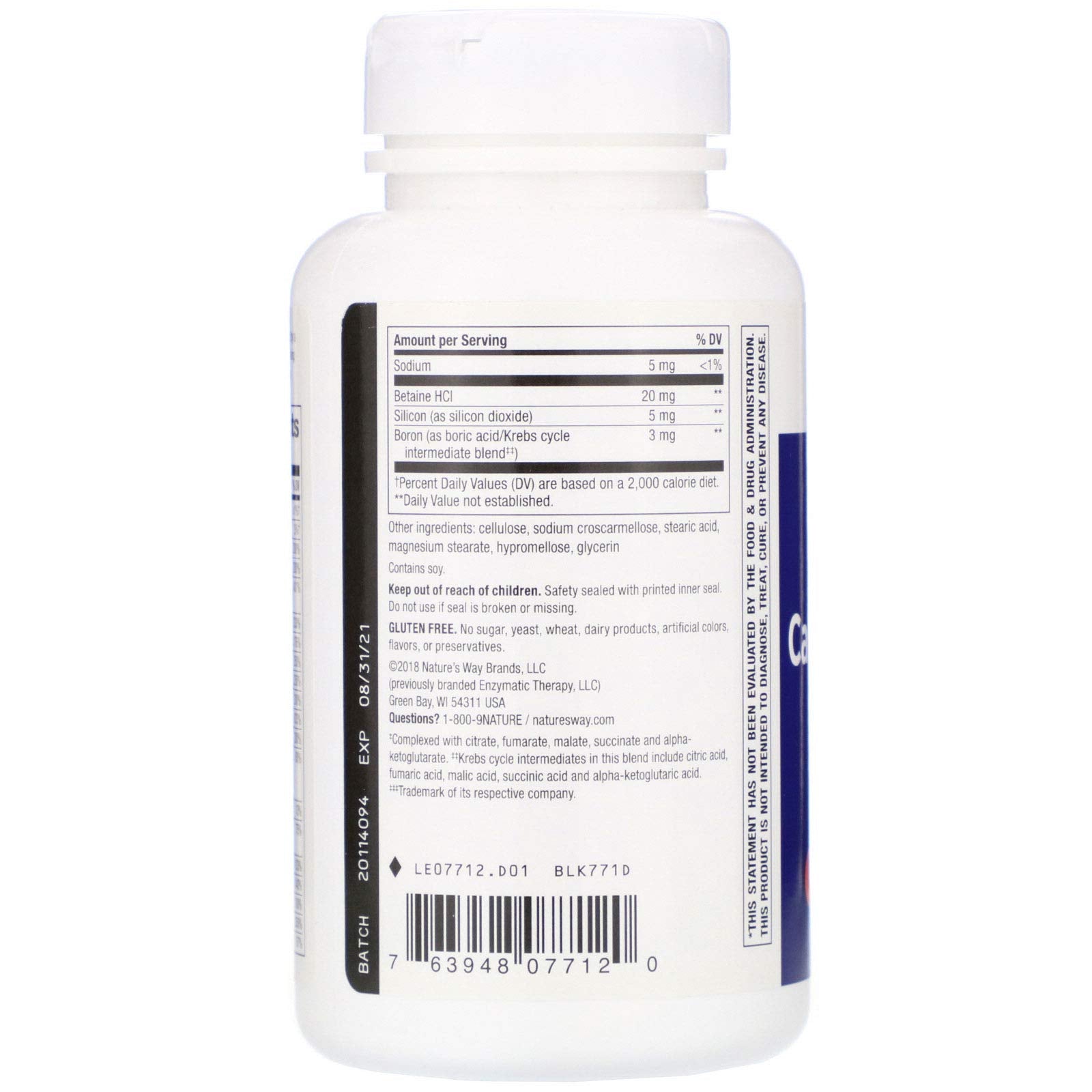Nature's Way OsteoPrime Plus Calcium Supplement side view with label