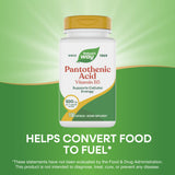 Nature's Way Pantothenic Acid Vitamin B5 500mg capsules back view