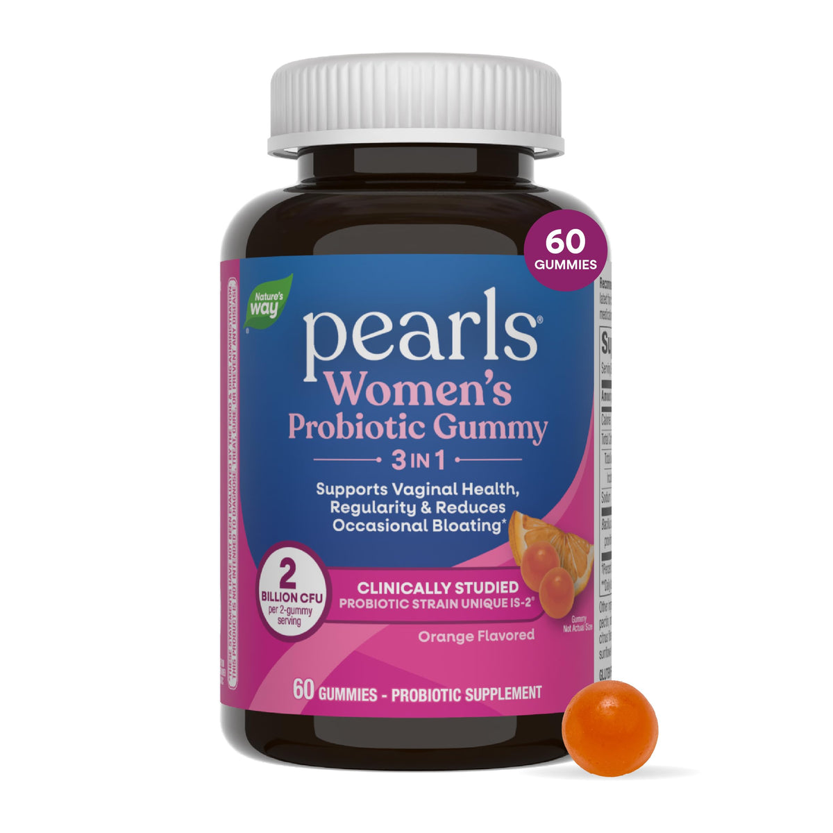 Nature's Way Pearls Probiotic Women's Gummy bottle front view