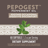 Nature's Way Pepogest Softgels in hand for size comparison