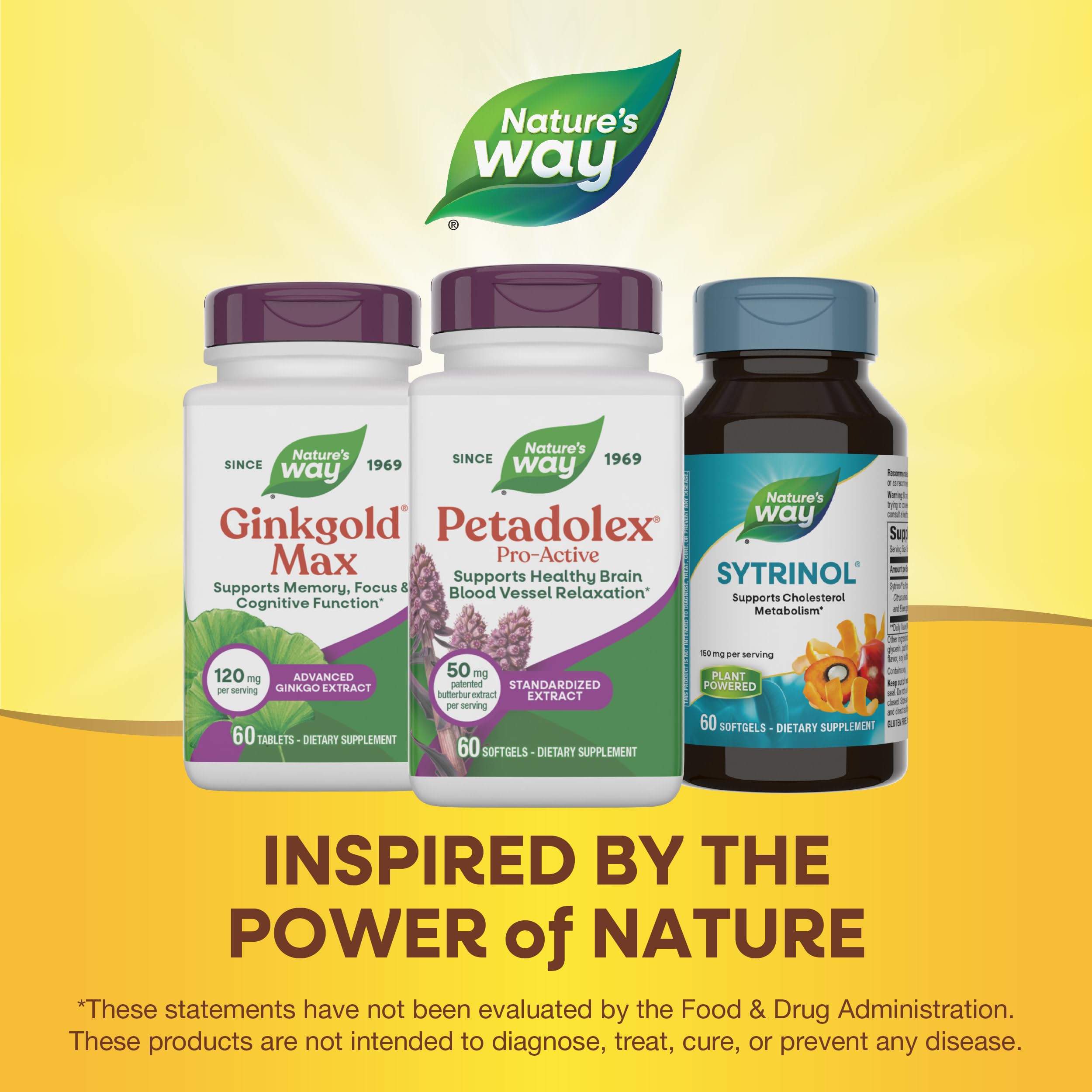 Nature's Way Petadolex Pro-Active supplement back view with nutritional information