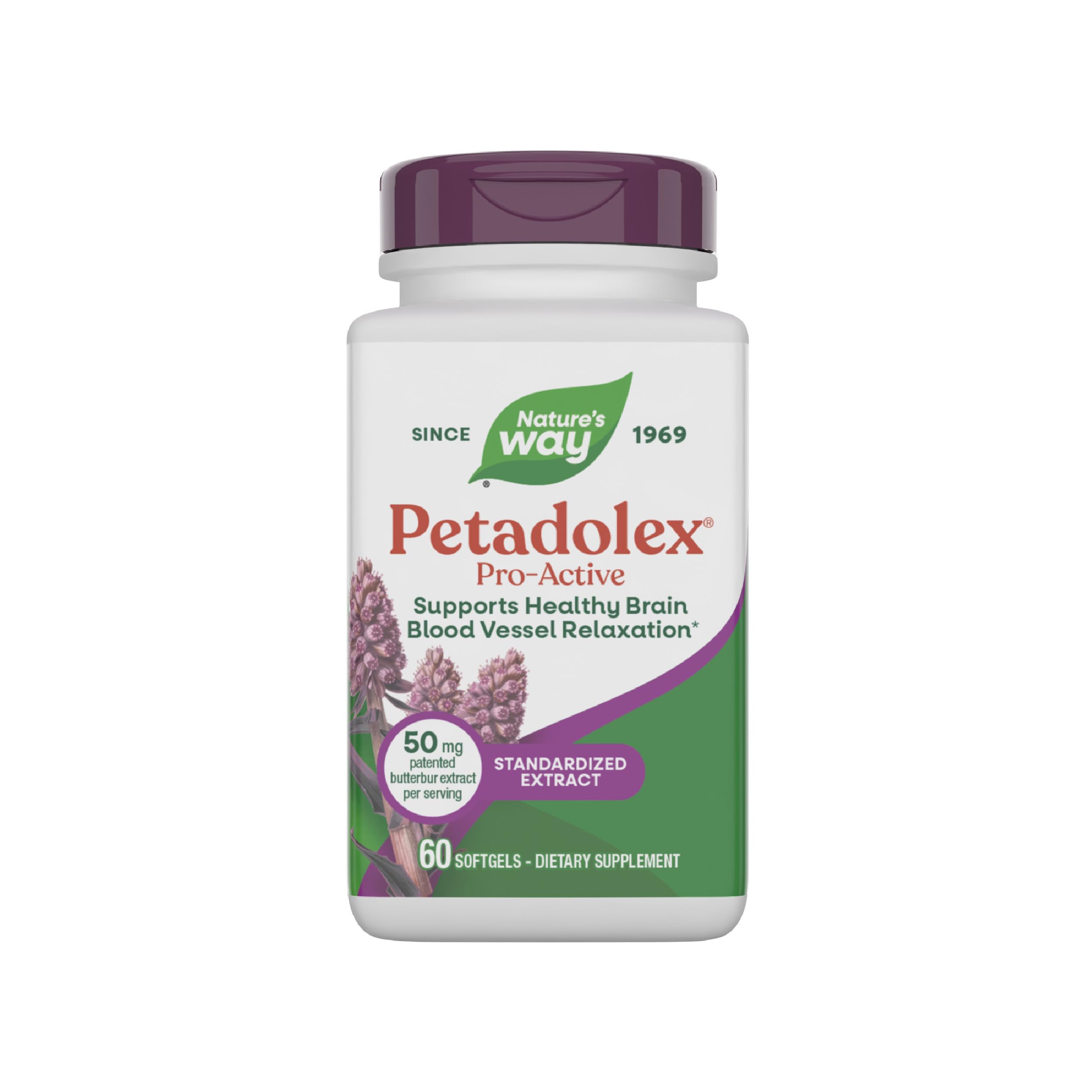 Nature's Way Petadolex Pro-Active supplement front view with packaging