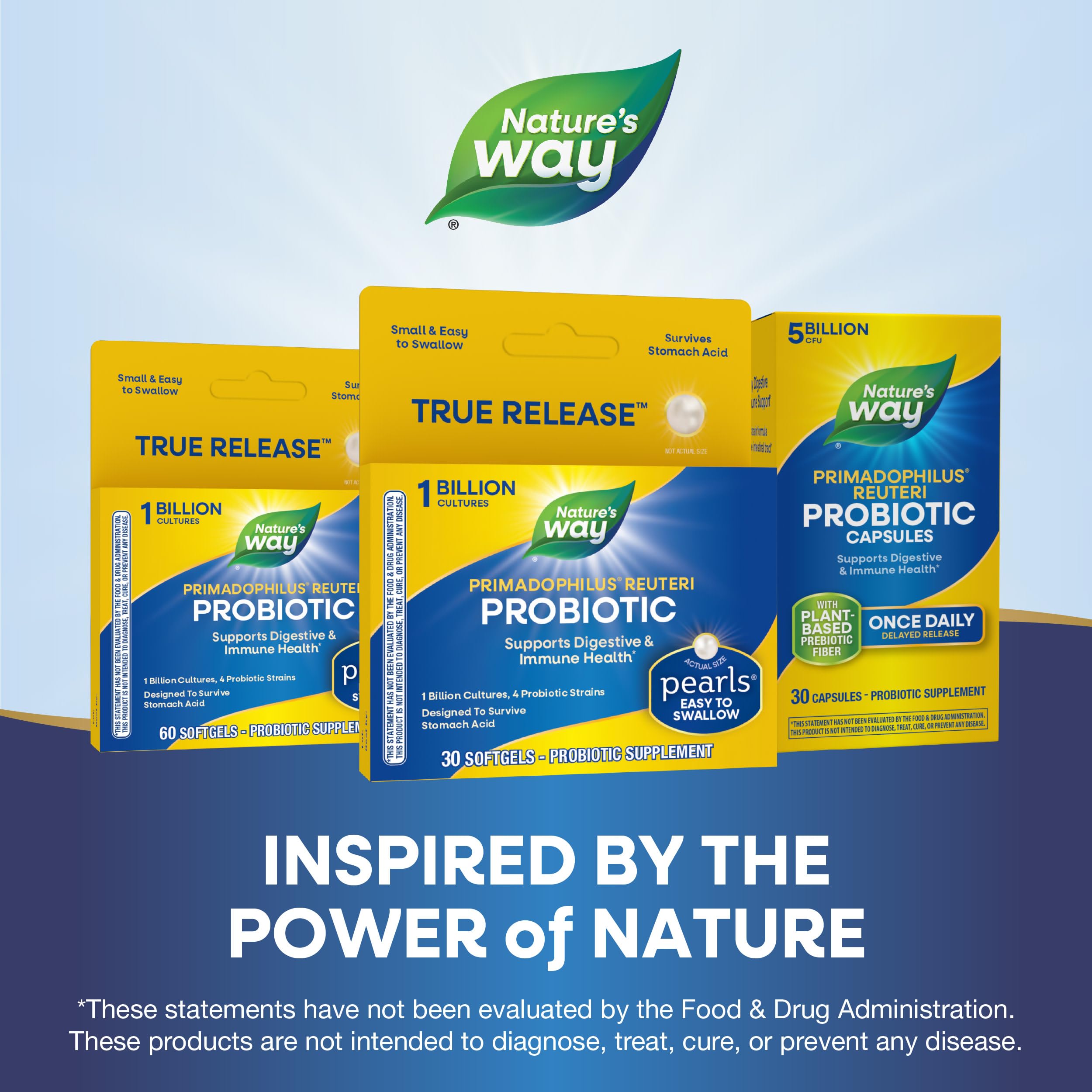 Nature's Way Primadolphilus Reuteri Probiotic Softgels back view with ingredient list