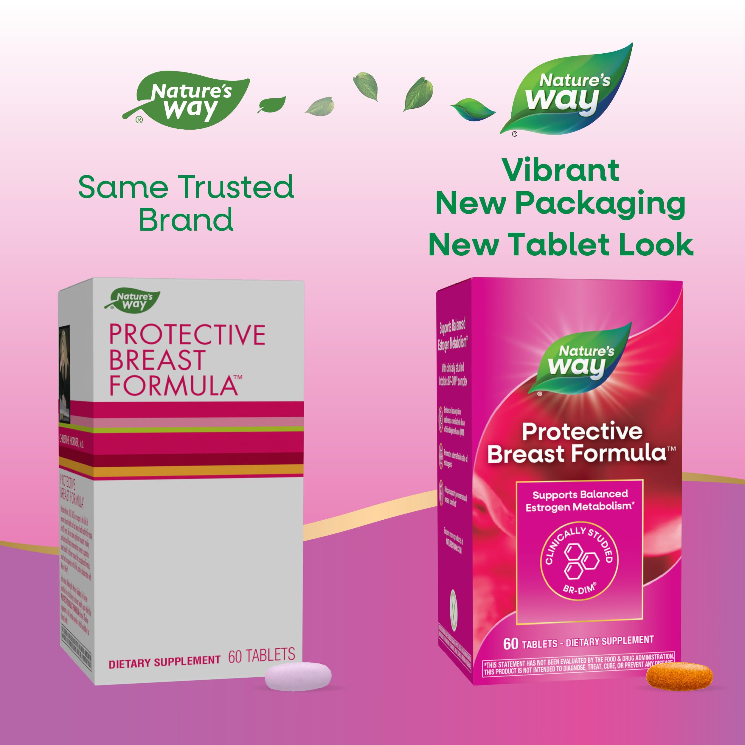 Nature's Way Protective Breast Formula side view showing tablets