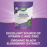 Nature's Way Sambucus daily wellness Lozenges back view showcasing nutritional information