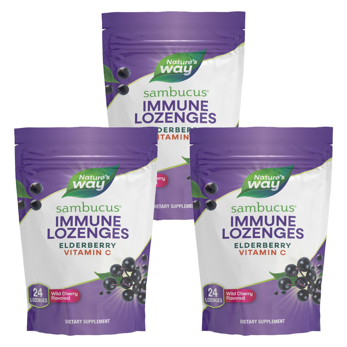 Nature's Way Sambucus daily wellness Lozenges front view packaging