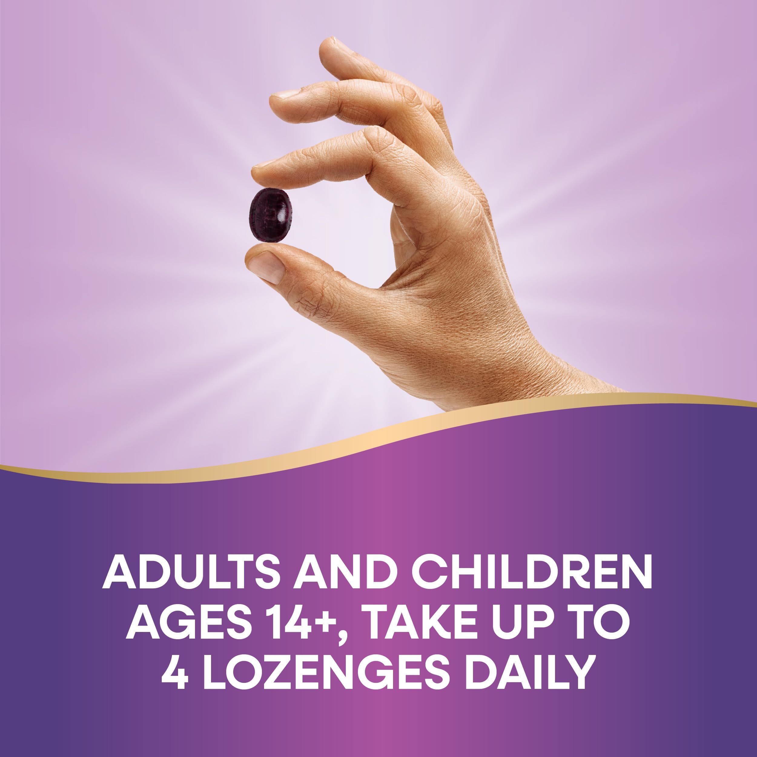 Nature's Way Sambucus daily wellness Lozenges on a wooden table