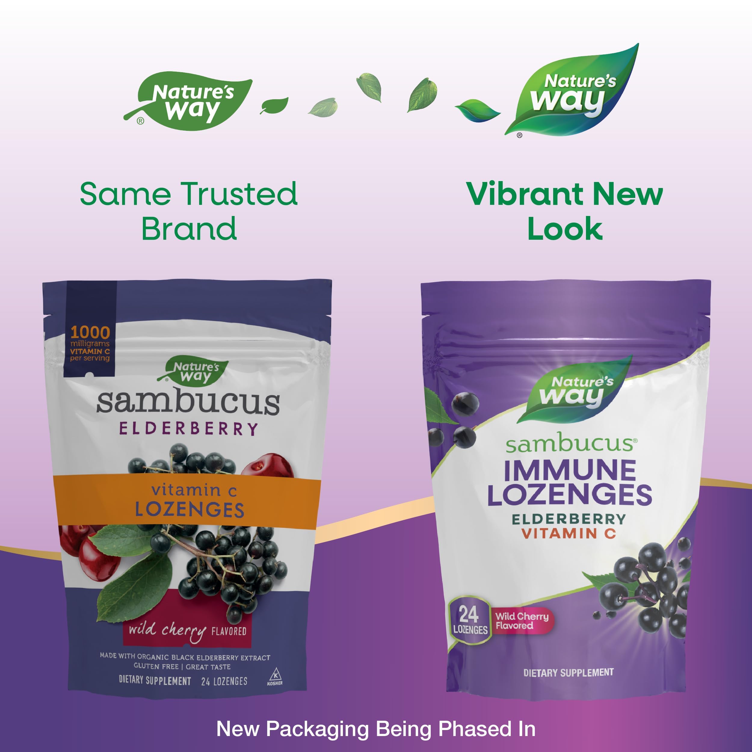 Nature's Way Sambucus daily wellness Lozenges side view showing lozenge size