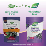 Nature's Way Sambucus daily wellness Lozenges side view showing lozenge size