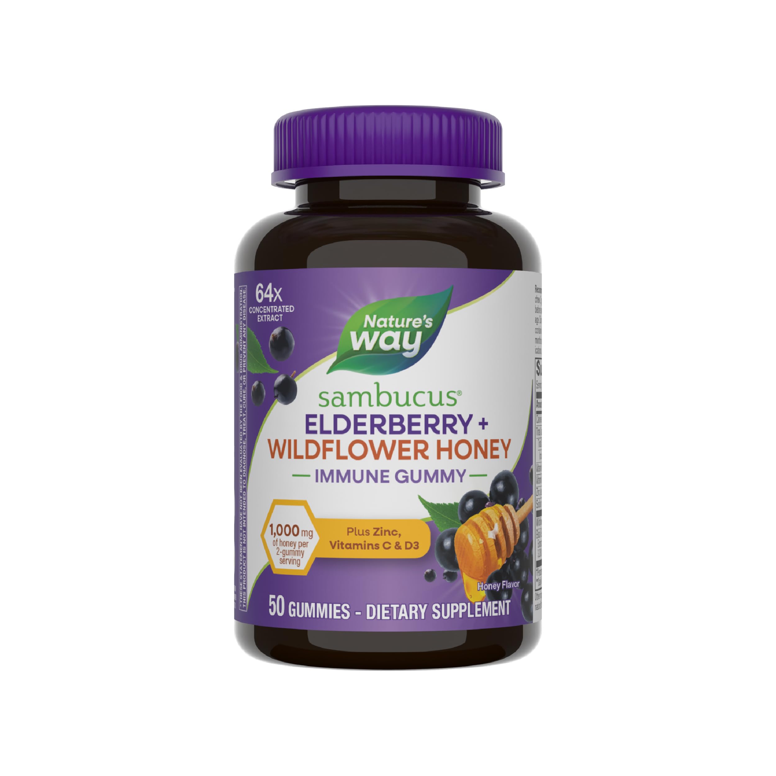 Nature's Way Sambucus Elderberry Gummies front view packaging