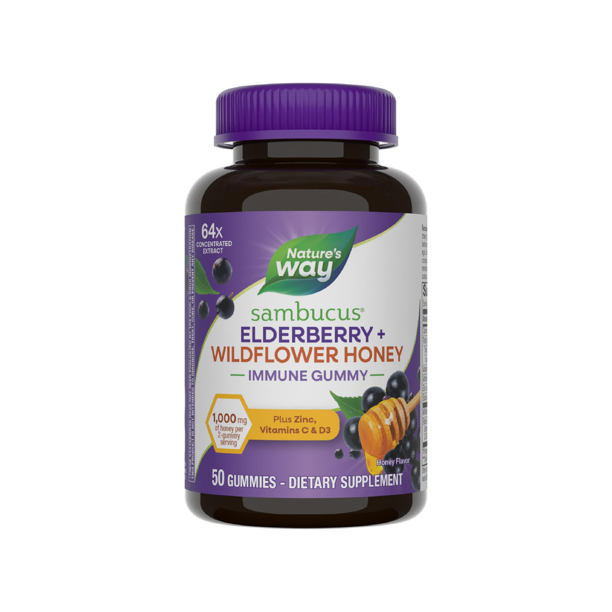 Nature's Way Sambucus Elderberry Gummies front view packaging