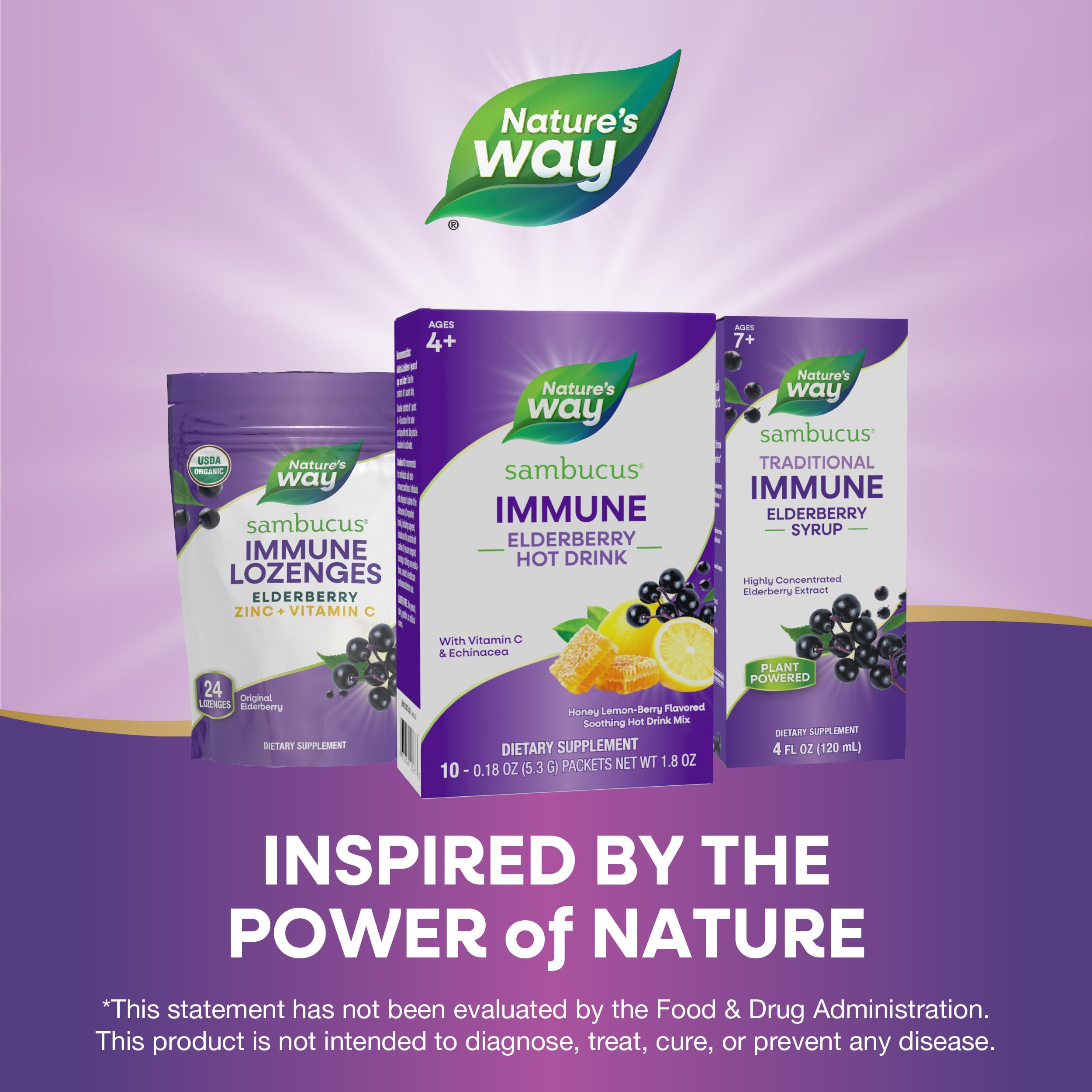 Nature's Way Sambucus Hot Drink Mix 50g lifestyle scene with family