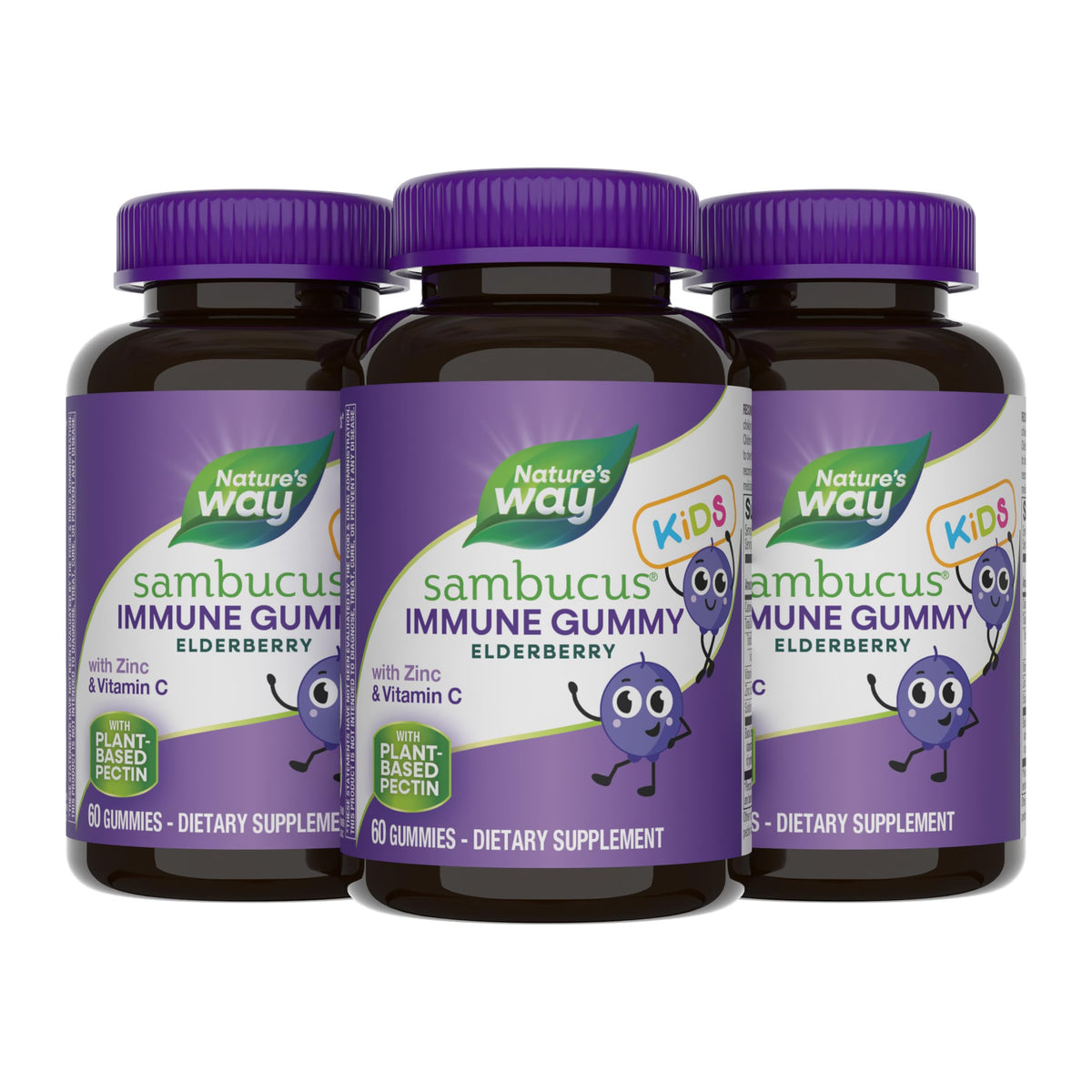 Nature's Way Sambucus Kids Elderberry Gummies front view