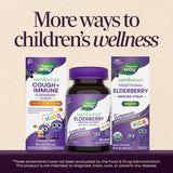Nature's Way Sambucus Kids Elderberry Gummies with a glass of water