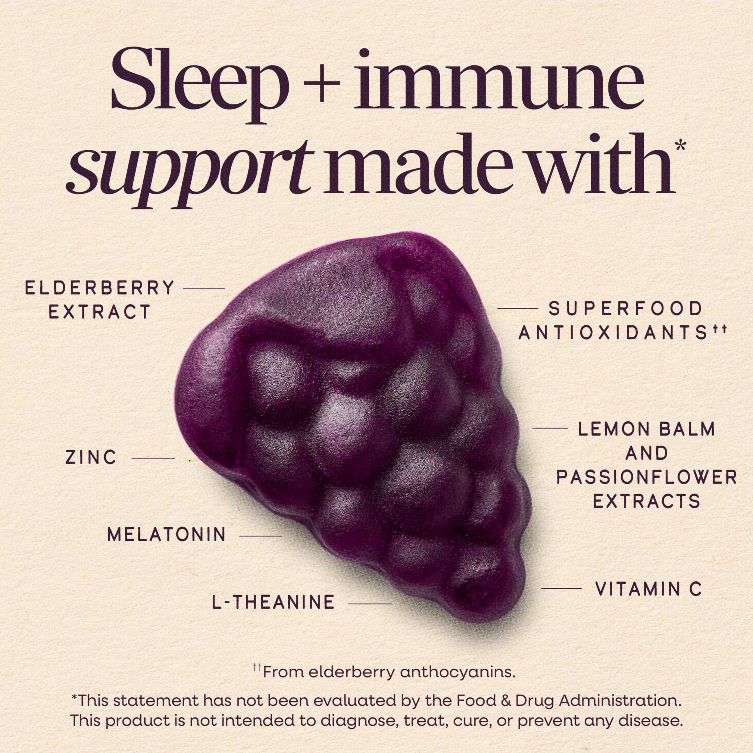 Nature's Way Sambucus Sleep + daily wellness Gummies packaging side view