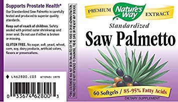 Nature's Way Saw Palmetto Extract 160mg softgel bottle side view