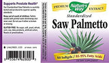 Nature's Way Saw Palmetto Extract 160mg softgel bottle side view