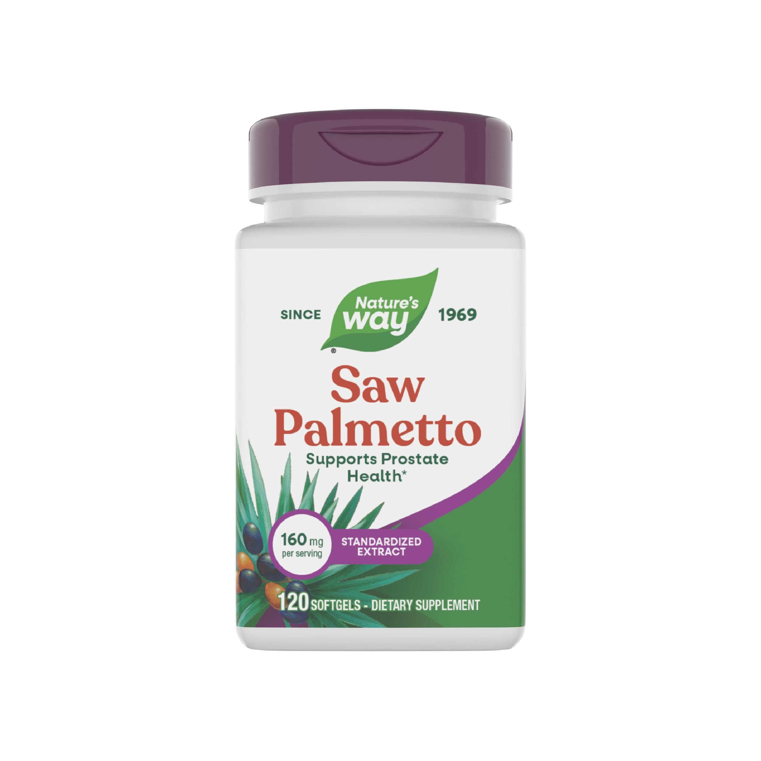 Nature's Way Saw Palmetto softgels front view