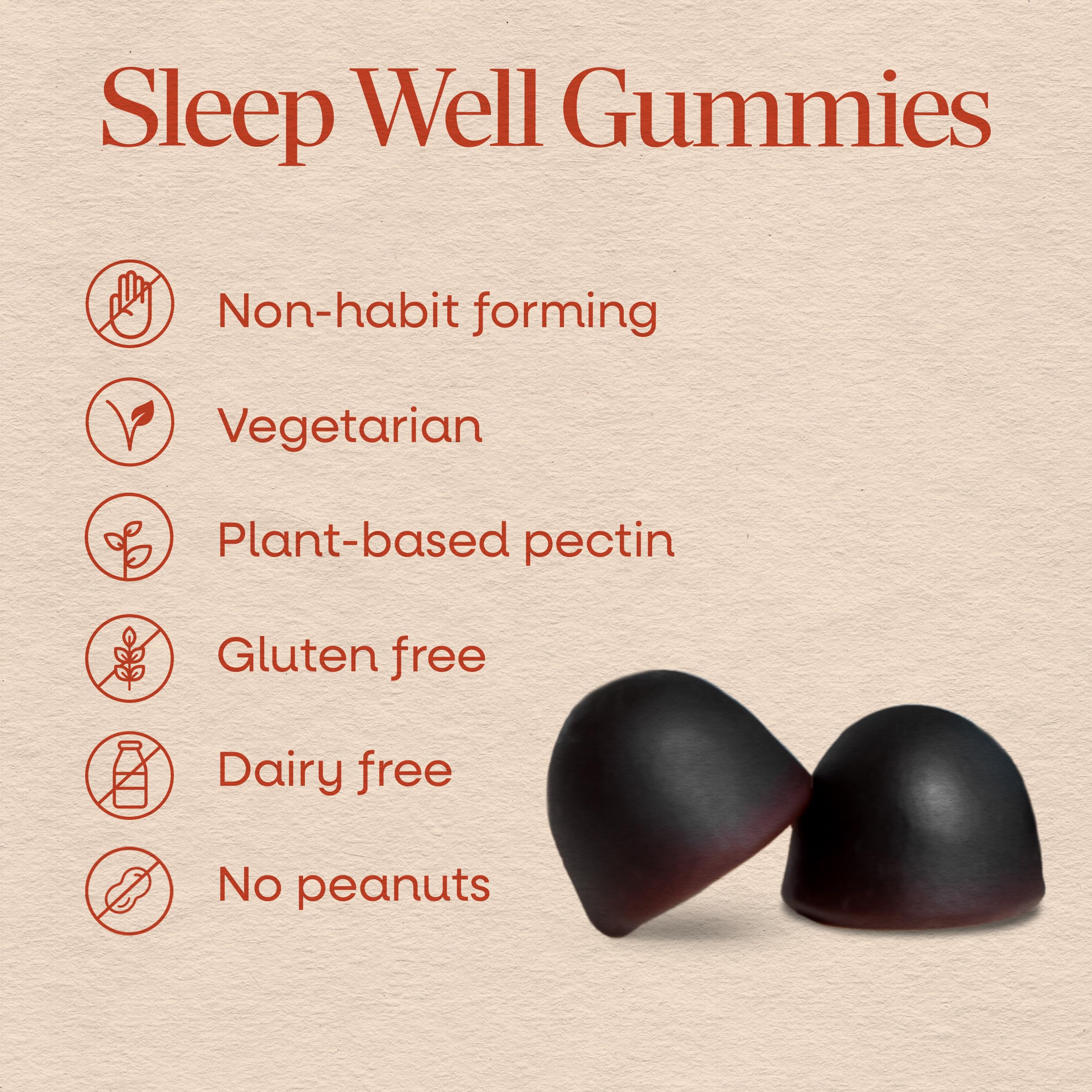 Nature's Way Sleep Well Gummies in a hand for size comparison