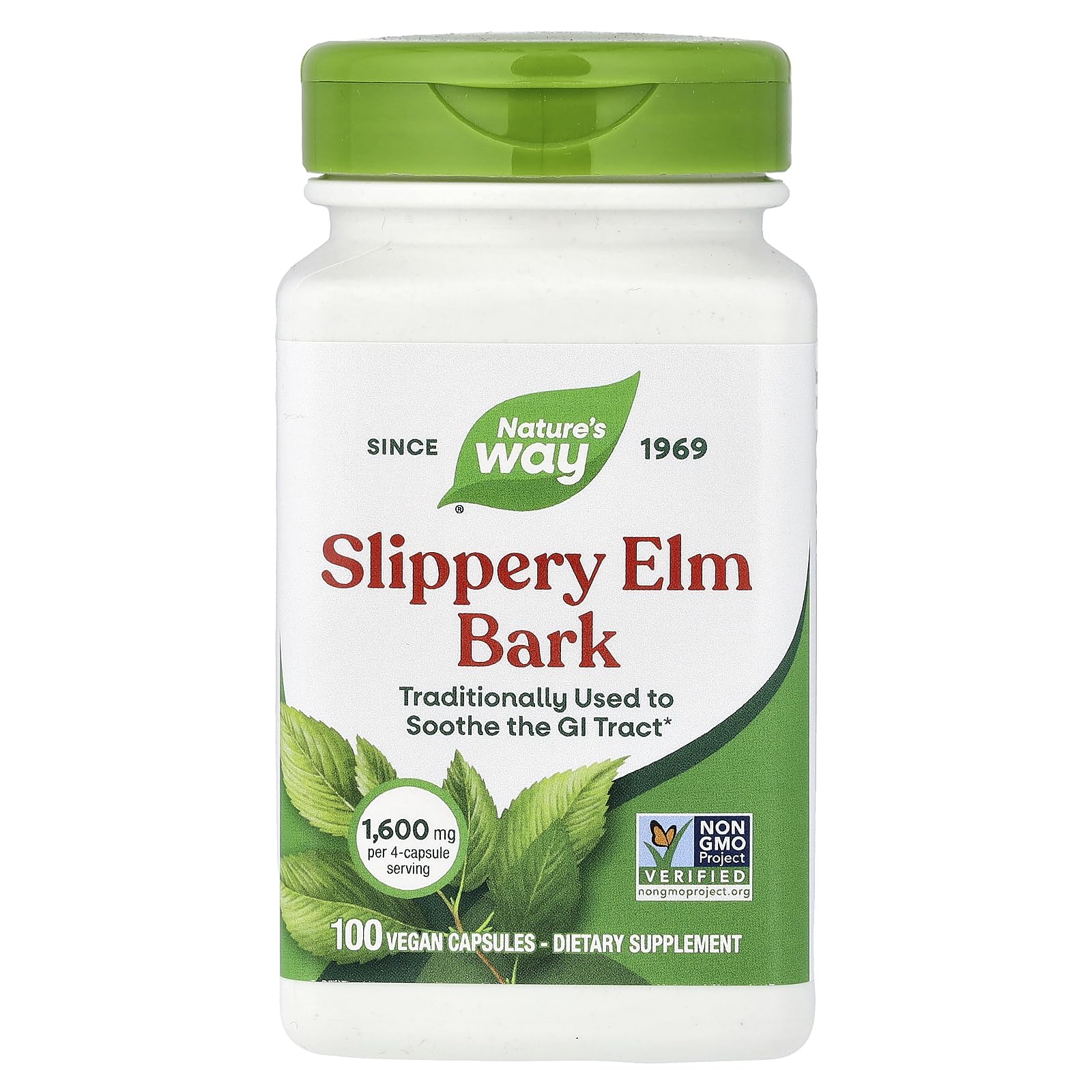 Nature's Way Slippery Elm 400mg Capsules front view