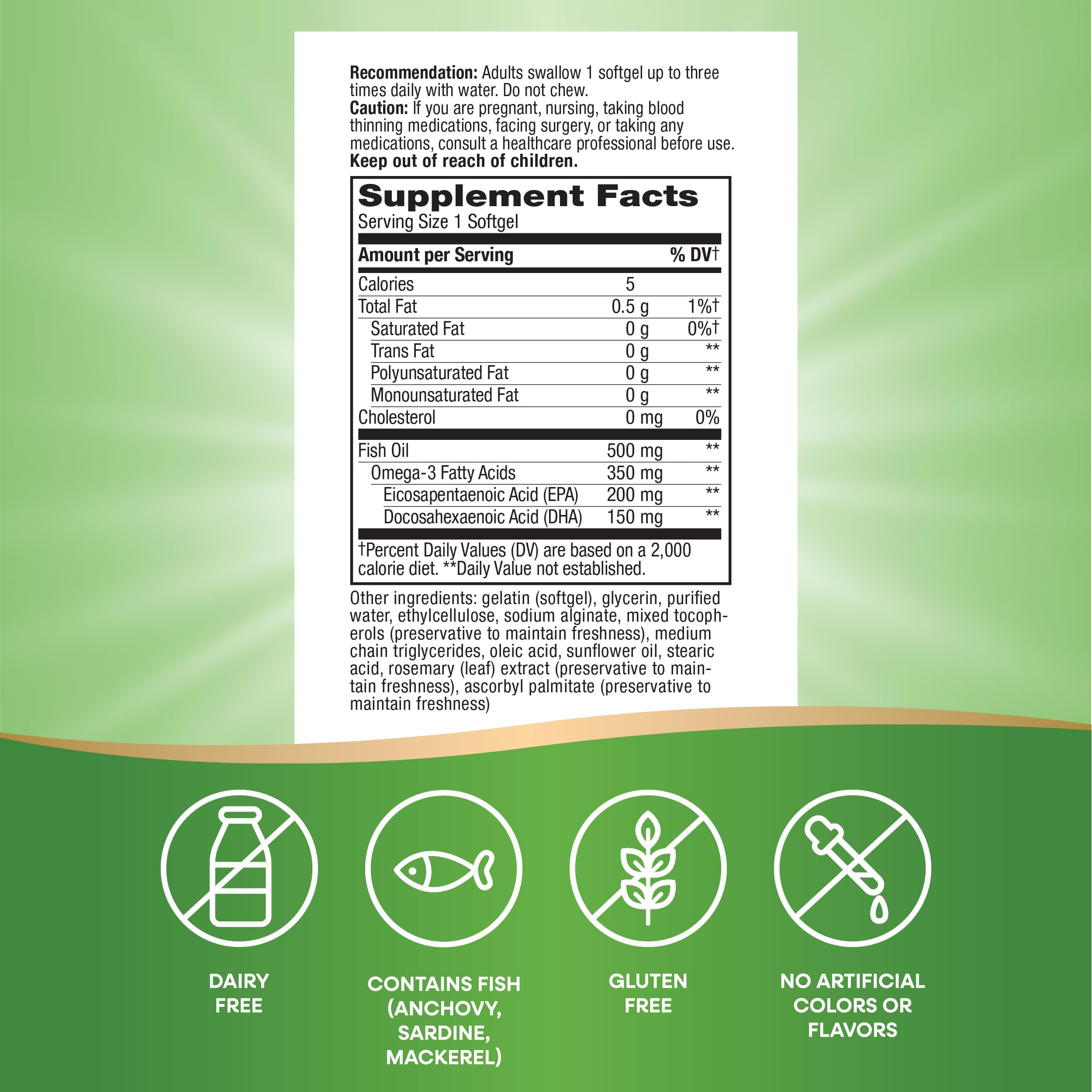 Nature's Way Super Fisol Fish Oil softgels on a table