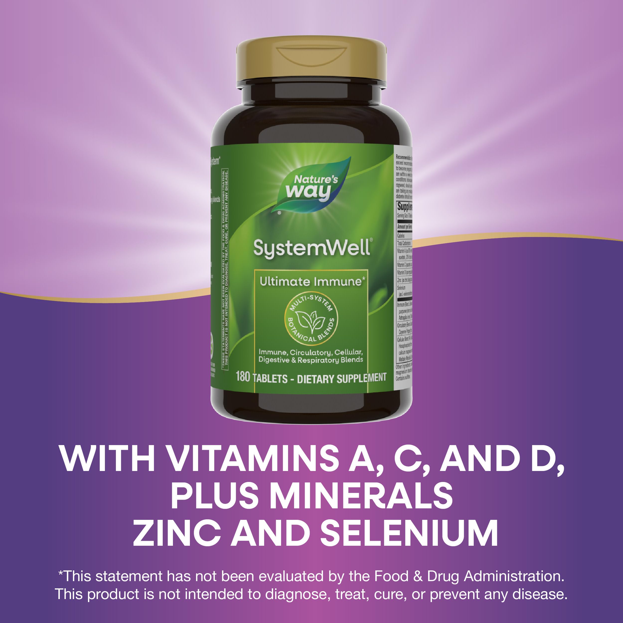 Nature's Way SystemWell Ultimate daily wellness Formula Tablets back view