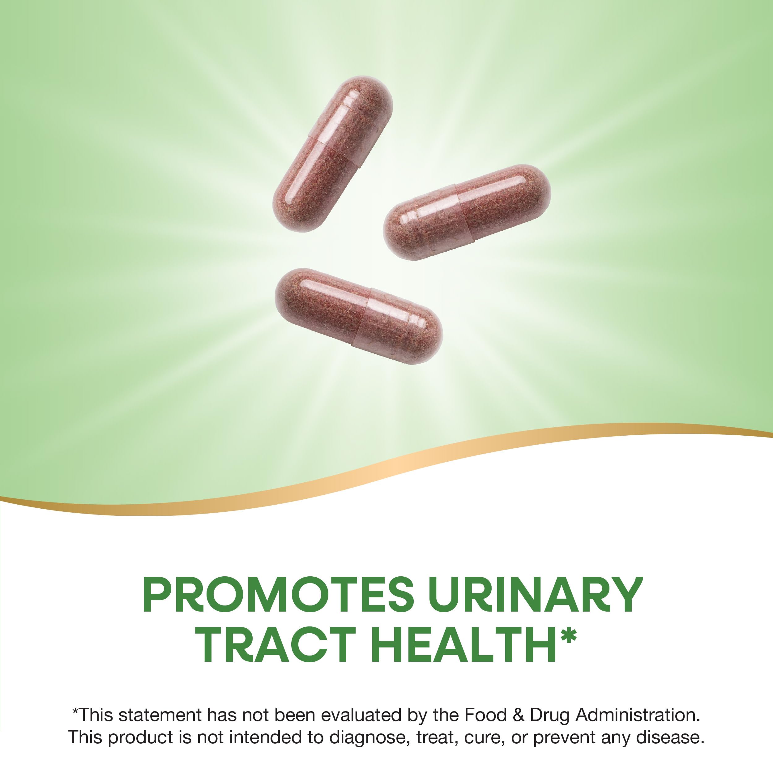 Nature's Way Urinary with Cranberry capsules on a wooden surface