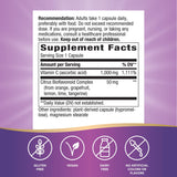 Nature's Way Vitamin C 1000 mg back view showing ingredients
