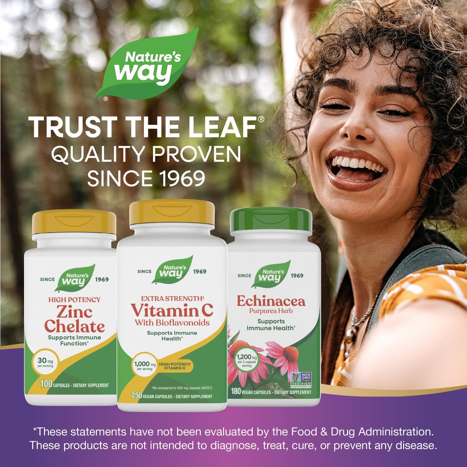Nature's Way Vitamin C 1000 mg bottle with a measuring spoon