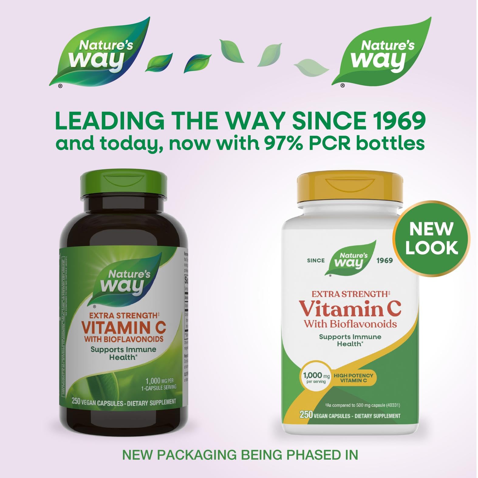 Nature's Way Vitamin C 1000 mg side view showing label