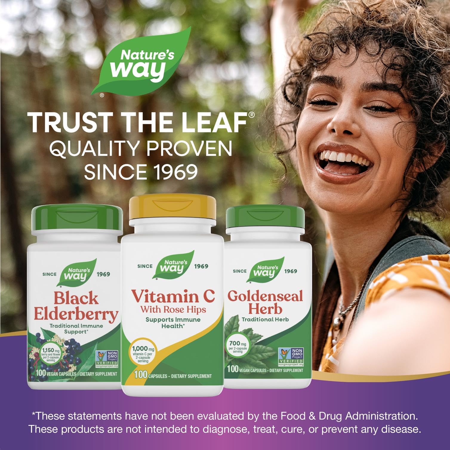Nature's Way Vitamin C-500 with Rose Hips bottle cap open
