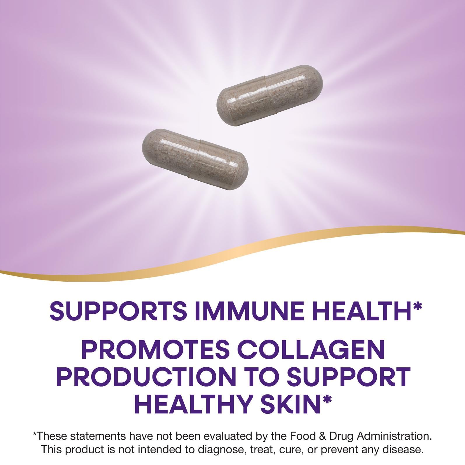 Nature's Way Vitamin C-500 with Rose Hips capsule close-up