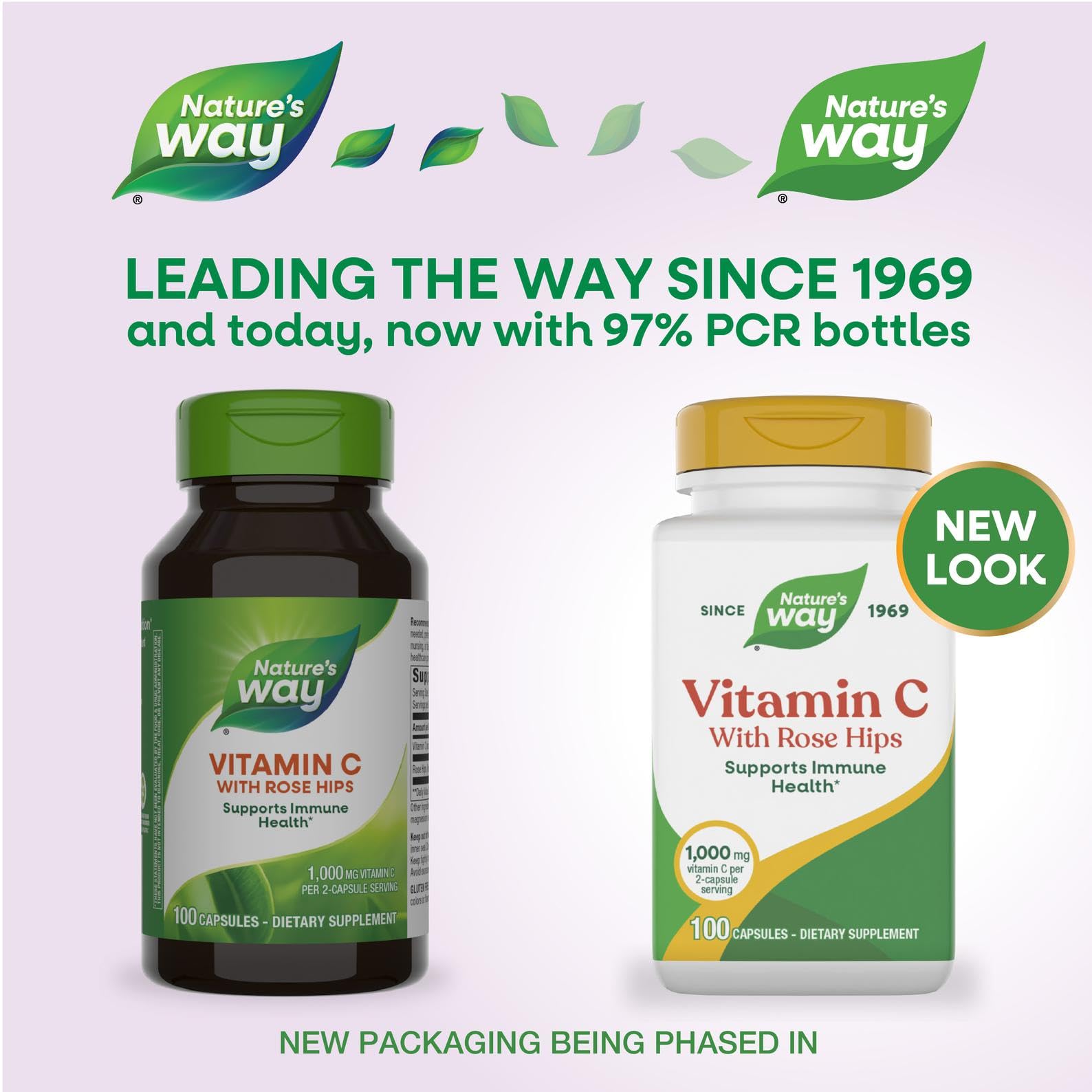 Nature's Way Vitamin C-500 with Rose Hips side view