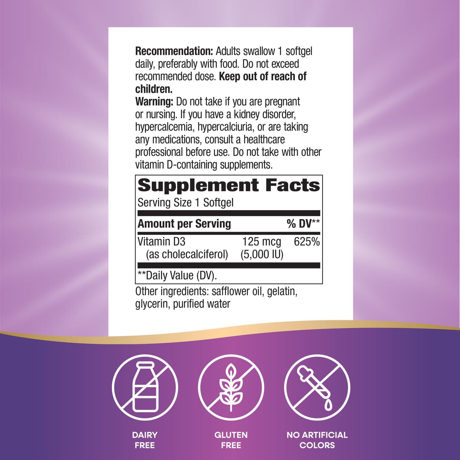 Nature's Way Vitamin D3 Max bottle side view