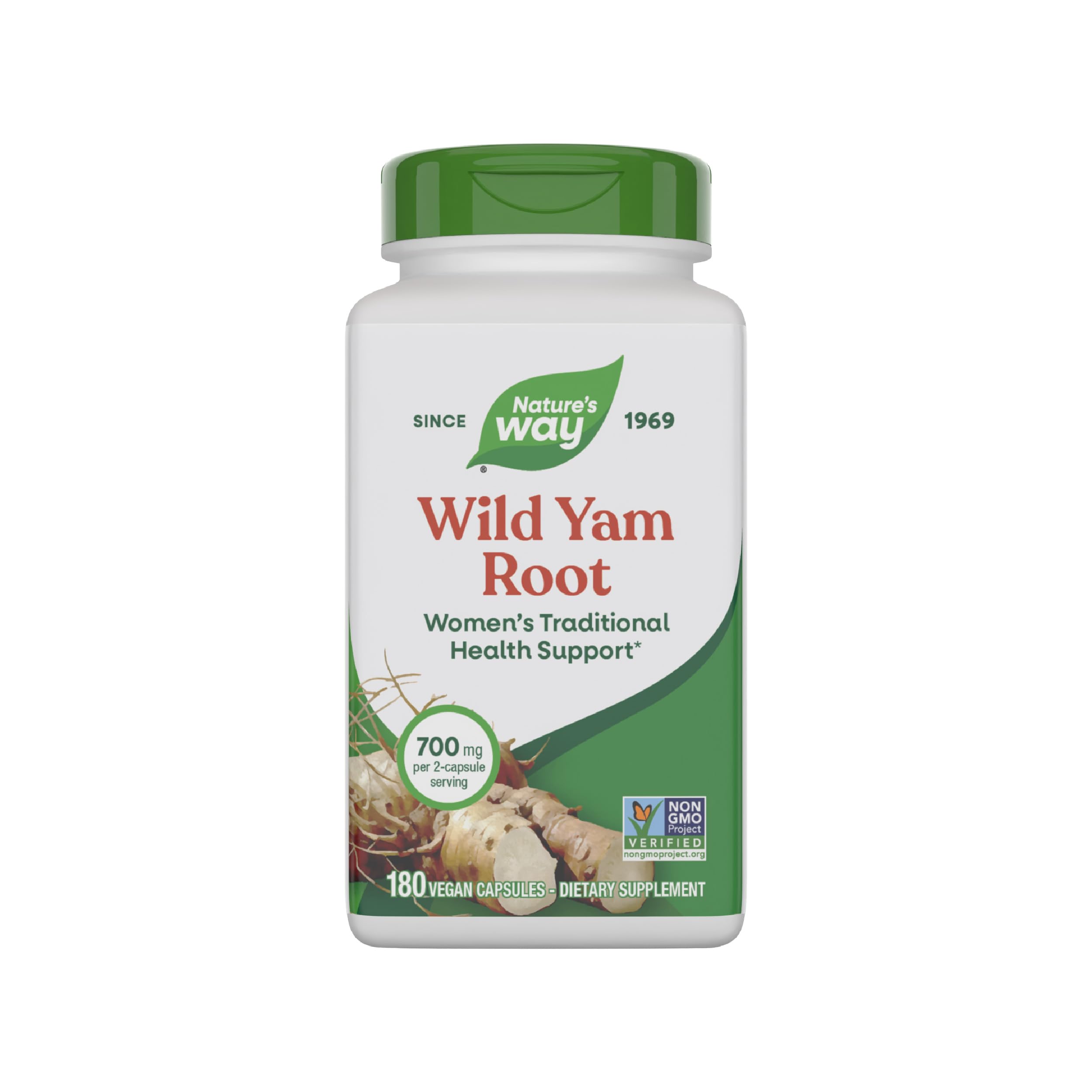 Nature's Way Wild Yam 50g vegetarian capsules front view