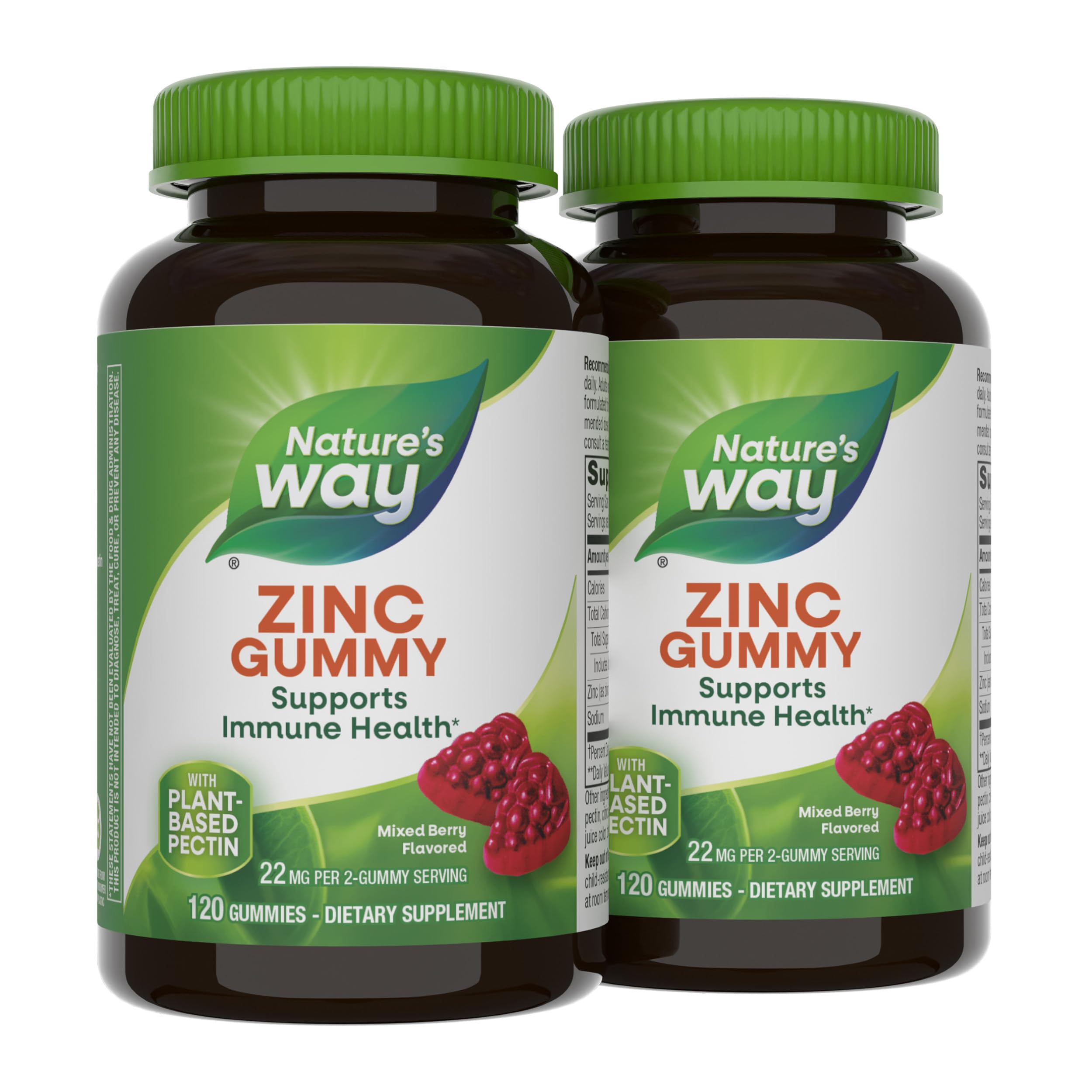 Nature's Way Zinc Gummies mixed berry flavour front view