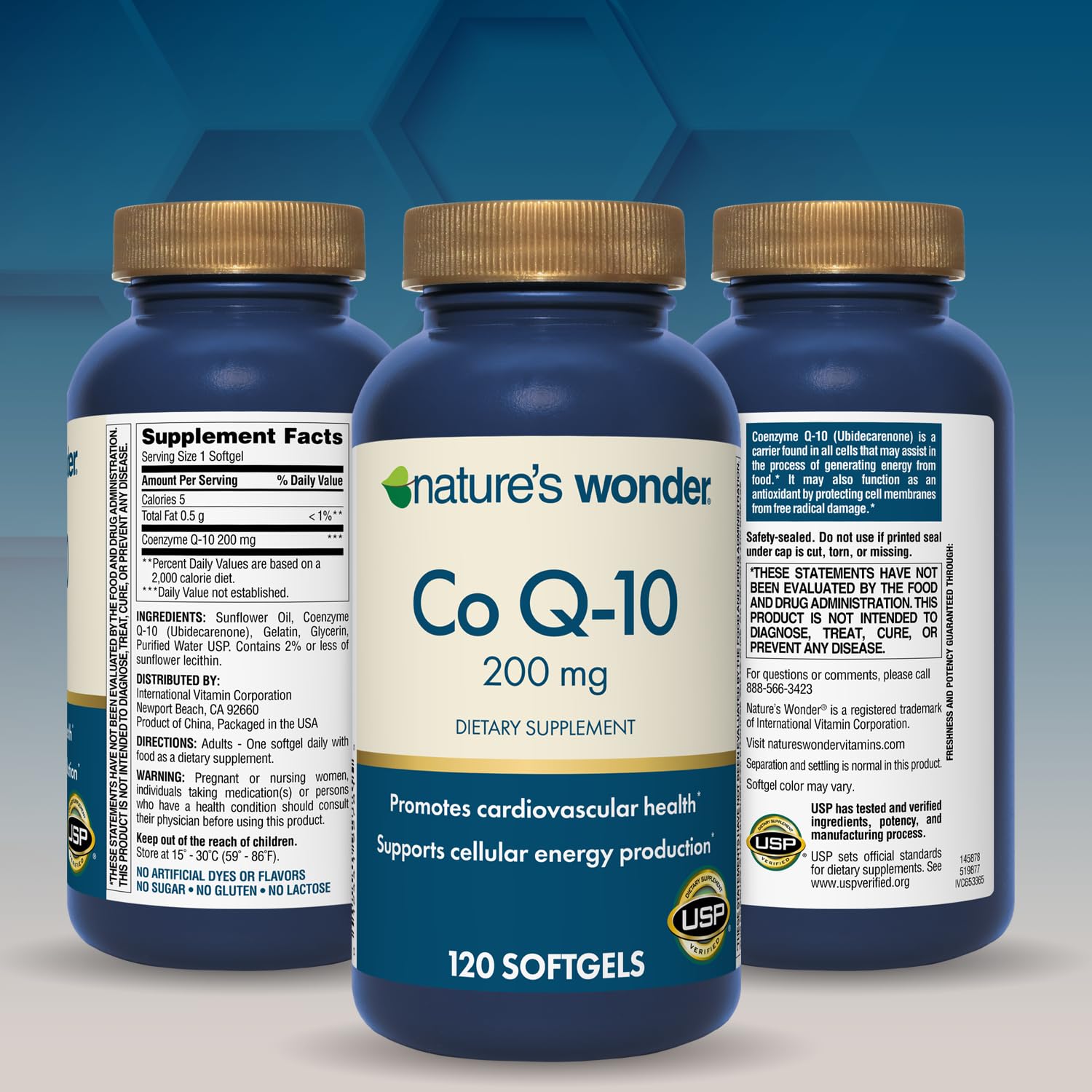 Nature's Wonder CoQ10 softgels dietary information
