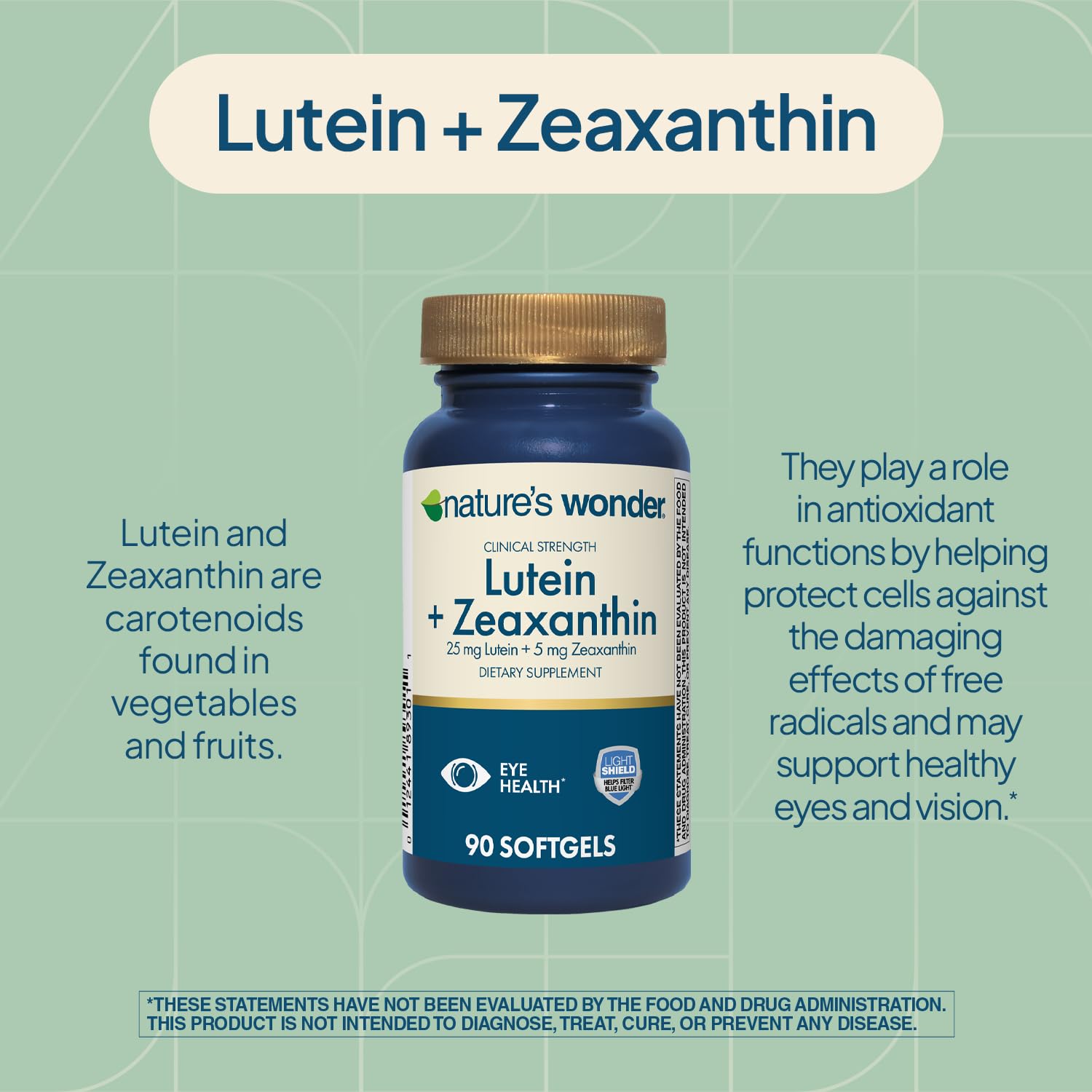 Nature's Wonder Lutein & Zeaxanthin Softgels close-up of softgel