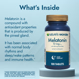Nature's Wonder Melatonin with Lemon Balm Tablets bottle side view
