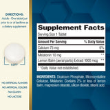 Nature's Wonder Melatonin with Lemon Balm Tablets close-up of tablets